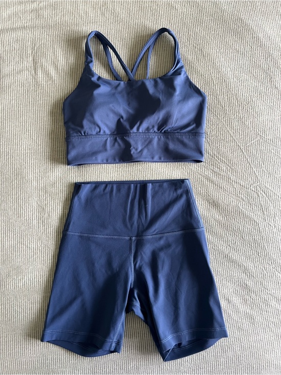 lululemon athletica Pants - lululemon athletica blue energy sports bra and align shorts (6”) set